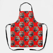 Tigerkopf-Musterdesign Rot Schürze (Vorderseite)