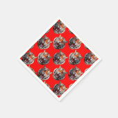 Tigerkopf-Musterdesign Rot Serviette (Ecke)