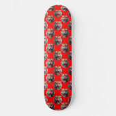 Tigerkopf-Musterdesign Rot Skateboard (Vorderseite)