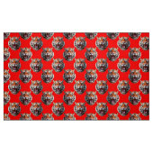 Tigerkopf-Musterdesign Rot Stoff (Fat Quarter (45,7 x 55,9 cm))