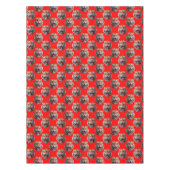 Tigerkopf-Musterdesign Rot Tischdecke (Vorderseite)