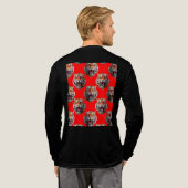 Tigerkopf-Musterdesign Rot Tri-Blend Shirt (Voller Rücken)