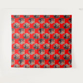 Tigerkopf-Musterdesign Rot Wandteppich (Vorderseite (Horizontal))
