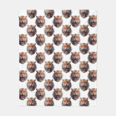 Tigerkopf-Musterdesign - Weiß Fleecedecke (Vorderseite)