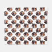 Tigerkopf-Musterdesign - Weiß Fleecedecke (Vorderseite (Horizontal))