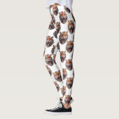 Tigerkopf-Musterdesign - Weiß   Leggings (Links)