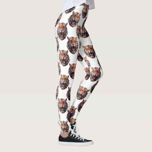 Tigerkopf-Musterdesign - Weiß   Leggings