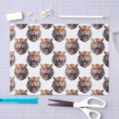 Tigerkopf-Musterdesign - Weiß Seidenpapier (Handwerk)