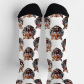 Tigerkopf-Musterdesign - Weiß   Socken (Oben)