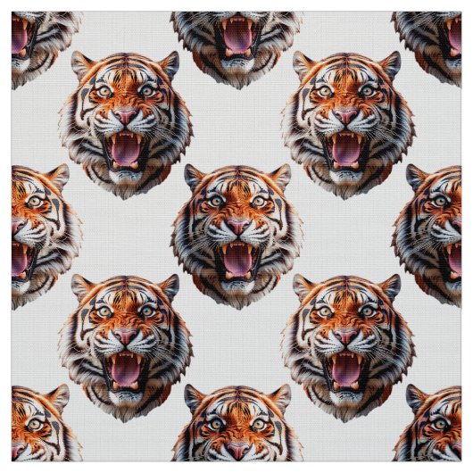 Tigerkopf-Musterdesign weiß Stoff (Muster)
