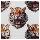 Tigerkopf-Musterdesign weiß Stoff (Nahaufnahme)