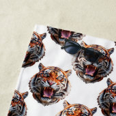 Tigerkopf-Musterdesign - Weiß Strandtuch (Beispiel)