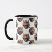 Tigerkopf-Musterdesign - Weiß Tasse (Links)