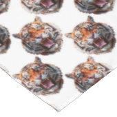Tigerkopf-Musterdesign - Weiß   Tischdecke (Schrägansicht)