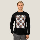 Tigerkopf-Musterdesign - Weiß Tri-Blend Shirt (Volle Vorderseite)