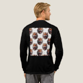 Tigerkopf-Musterdesign - Weiß Tri-Blend Shirt (Voller Rücken)