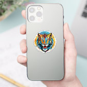 Tigerkopf-Regenbogenfarben-Farbflecken Aufkleber (Telefon)