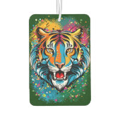 Tigerkopf-Regenbogenfarben-Farbflecken Autolufterfrischer (Rückseite)