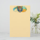 Tigerkopf-Regenbogenfarben-Farbflecken Briefpapier (Stehend Vorderseite)