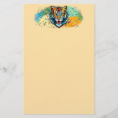 Tigerkopf-Regenbogenfarben-Farbflecken Briefpapier (Vorderseite)