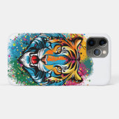 Tigerkopf-Regenbogenfarben-Farbflecken Case-Mate iPhone Hülle (Rückseite (Horizontal))