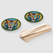 Tigerkopf-Regenbogenfarben-Farbflecken Fächer (Non-assembled)