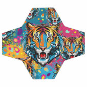 Tigerkopf-Regenbogenfarben-Farbflecken Fußball (Flach)