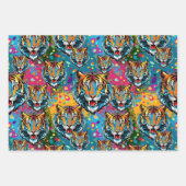 Tigerkopf-Regenbogenfarben-Farbflecken Geschenkpapier Set (Vorderseite 3)