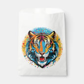Tigerkopf-Regenbogenfarben-Farbflecken Geschenktütchen (Vorderseite)
