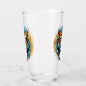 Tigerkopf-Regenbogenfarben-Farbflecken Glas (Links)