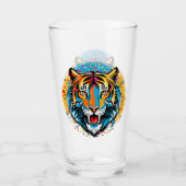 Tigerkopf-Regenbogenfarben-Farbflecken Glas (Vorderseite)