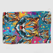 Tigerkopf-Regenbogenfarben-Farbflecken Golfhandtuch (Horizontal)