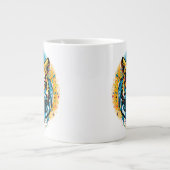 Tigerkopf-Regenbogenfarben-Farbflecken Jumbo-Tasse (Vorderseite)