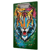 Tigerkopf-Regenbogenfarben-Farbflecken Klemmbrett (Links)