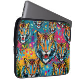 Tigerkopf-Regenbogenfarben-Farbflecken Laptopschutzhülle (Vorne Rechts)