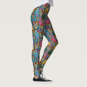 Tigerkopf-Regenbogenfarben-Farbflecken Leggings (Rechts)
