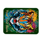 Tigerkopf-Regenbogenfarben-Farbflecken Magnet (Horizontal)