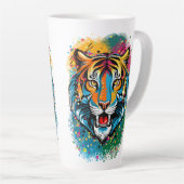 Tigerkopf-Regenbogenfarben-Farbflecken Milchtasse (Rechte Ecke)