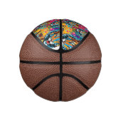 Tigerkopf-Regenbogenfarben-Farbflecken Mini Basketball (Rechts)