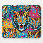 Tigerkopf-Regenbogenfarben-Farbflecken Mousepad (Vorne)
