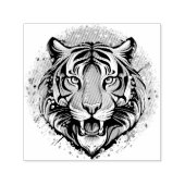 Tigerkopf-Regenbogenfarben-Farbflecken Permastempel (Design)