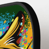 Tigerkopf-Regenbogenfarben-Farbflecken Pickleball Schläger (Linke Seite)