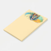Tigerkopf-Regenbogenfarben-Farbflecken Post-it Klebezettel (angewinkelt)