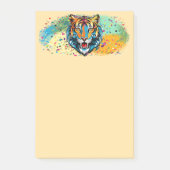 Tigerkopf-Regenbogenfarben-Farbflecken Post-it Klebezettel (Vorderseite)