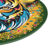 Tigerkopf-Regenbogenfarben-Farbflecken Schneidebrett (Ecke)