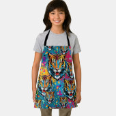 Tigerkopf-Regenbogenfarben-Farbflecken Schürze (Insitu)