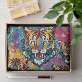 Tigerkopf-Regenbogenfarben-Farbflecken Seidenpapier (Geschenk)