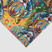 Tigerkopf-Regenbogenfarben-Farbflecken Seidenpapier (Detail)