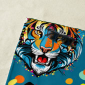 Tigerkopf-Regenbogenfarben-Farbflecken Strandtuch (Beispiel)