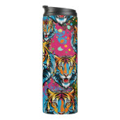 Tigerkopf-Regenbogenfarben-Farbflecken Thermosbecher (Nach rechts gedreht)